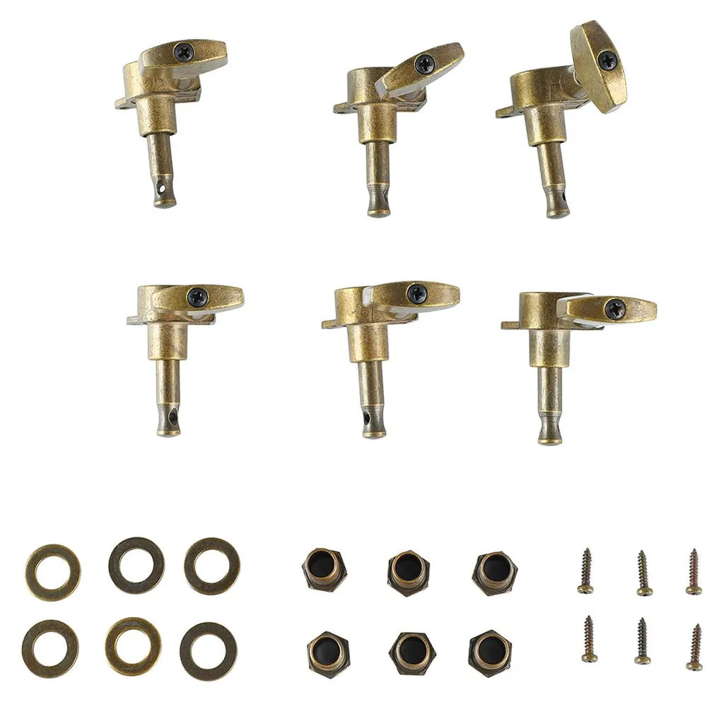 Mécaniques fermées autobloquantes bronze pour guitare acoustique 6pcs