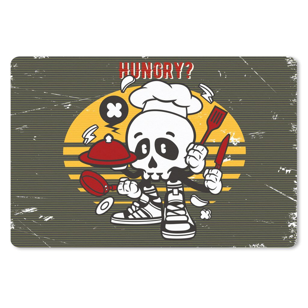 MuchoWow Mauspad Mousepad Vintage - Küche - Totenkopf 27x18 cm - Mousepads - Maus Mat - Pad - Mausunterlage - Büroartikel - Desk Matten