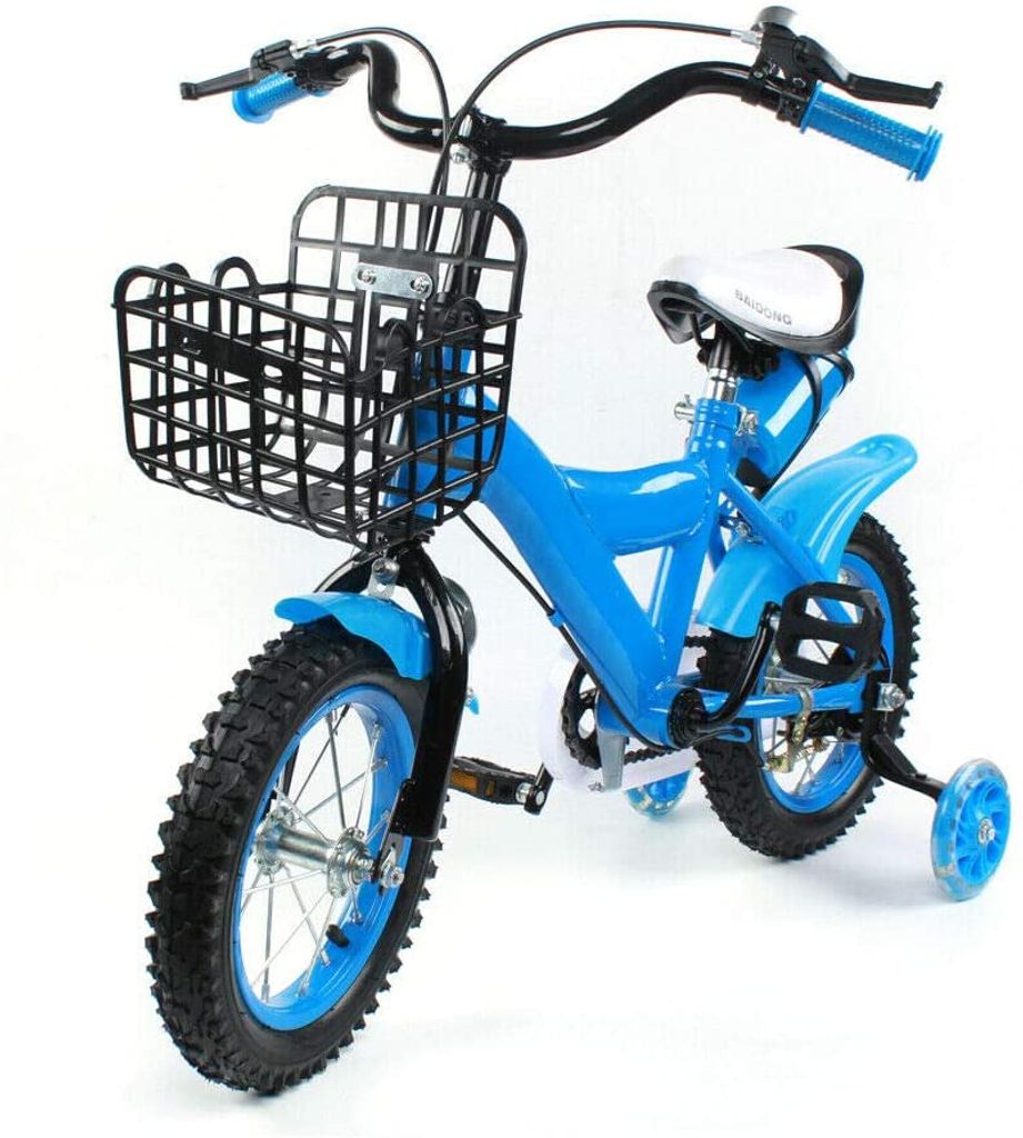 Kinderfahrrad 12 Zoll Schwarz Blau Kinderrad Fahrrad für Kinder Junge 