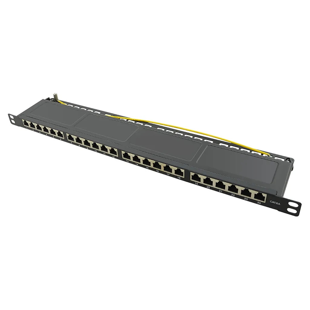 Pannello Patch 24 Porte LogiLink CAT 6A STP 0.5U Nero - Offerta