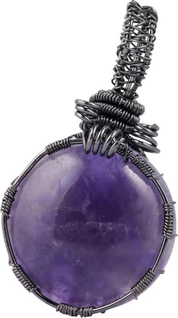 Collier en améthyste véritable avec enroulement manuel style bohème chic - 2