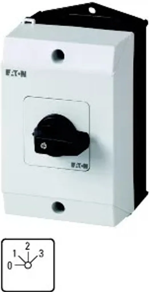 Commutateur Eaton T0 690V IP65 avec 3 étages et 20A pour usage intensif