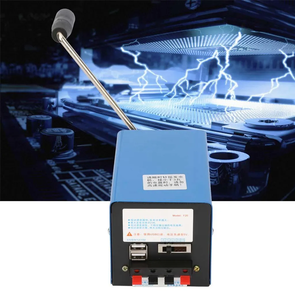 Générateur à manivelle USB compact avec boîtier antichoc renforcé - 2