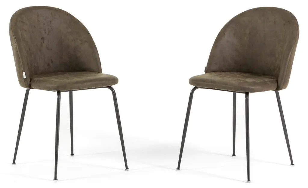 Chaises Confortables et Faciles à Nettoyer SARA en Similicuir Vert/Gris