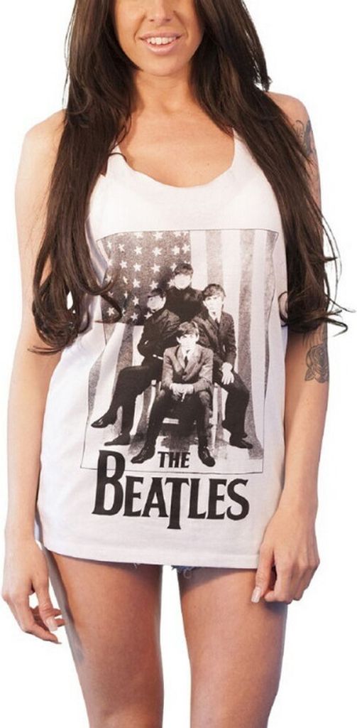 The Beatles - "Baby Doll" Top für Damen RO1656 (L) (Weiß)