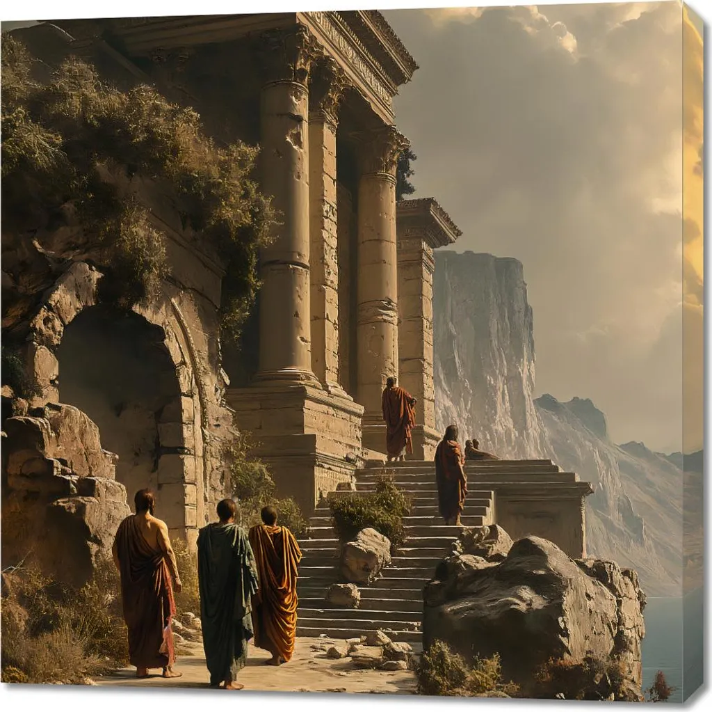 Quadro Zen 90x90 Il tempio della saggezza - Decorazione Meditativa