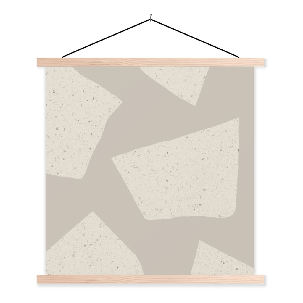 MuchoWow Textilposter Terrazzo - Abstrakt - Pastell - Muster 40x40 cm mit holzfarbenen Rahmen - Posterleiste