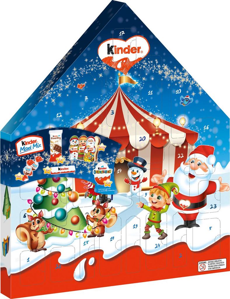 Kalendarz adwentowy Ferrero Kids Maxi Mix 24 kreacje 351g 1 Zdjęcie produktu 