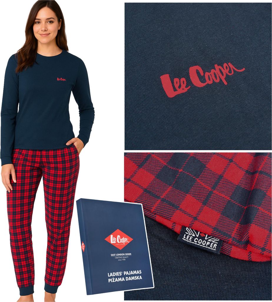 Lee Cooper dámske bavlnené pyžamo – dlhý zimný spací odev, Obrázok produktu 