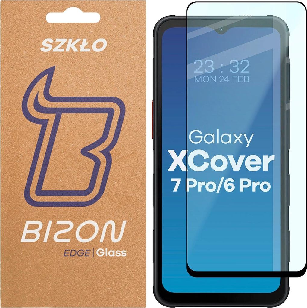Szkło hartowane Bizon Glass Edge 2 do Galaxy XCover 6 Pro, czarne