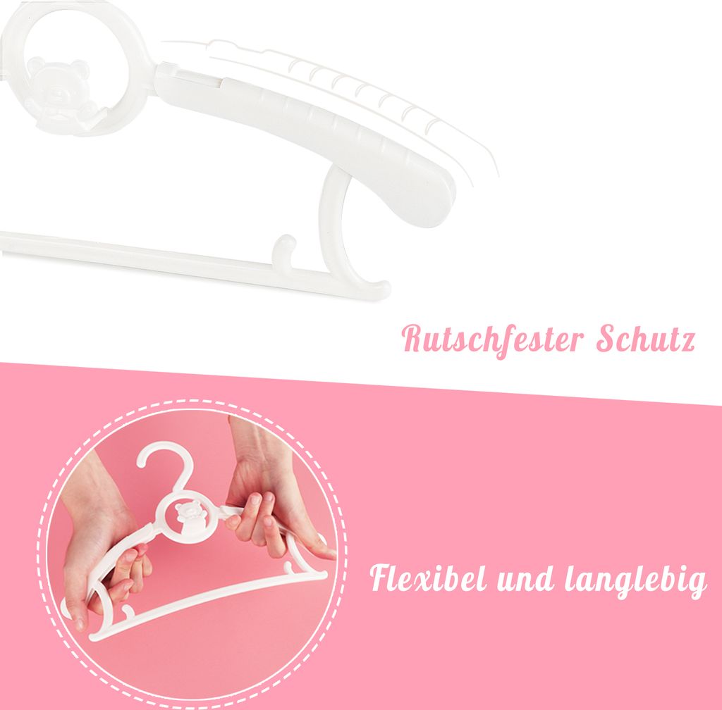 Homewit 20-teilig ausziehbare Kinderkleiderbügel mit Produktbild 3