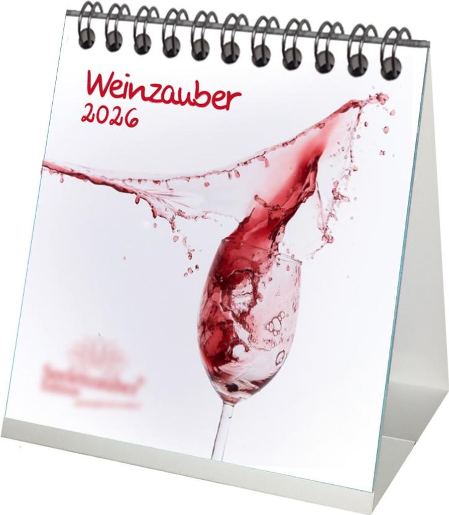 Weinzauber Tischkalender 10cm x 10cm für 2026 Wein und Weinberge - Seelenzauber