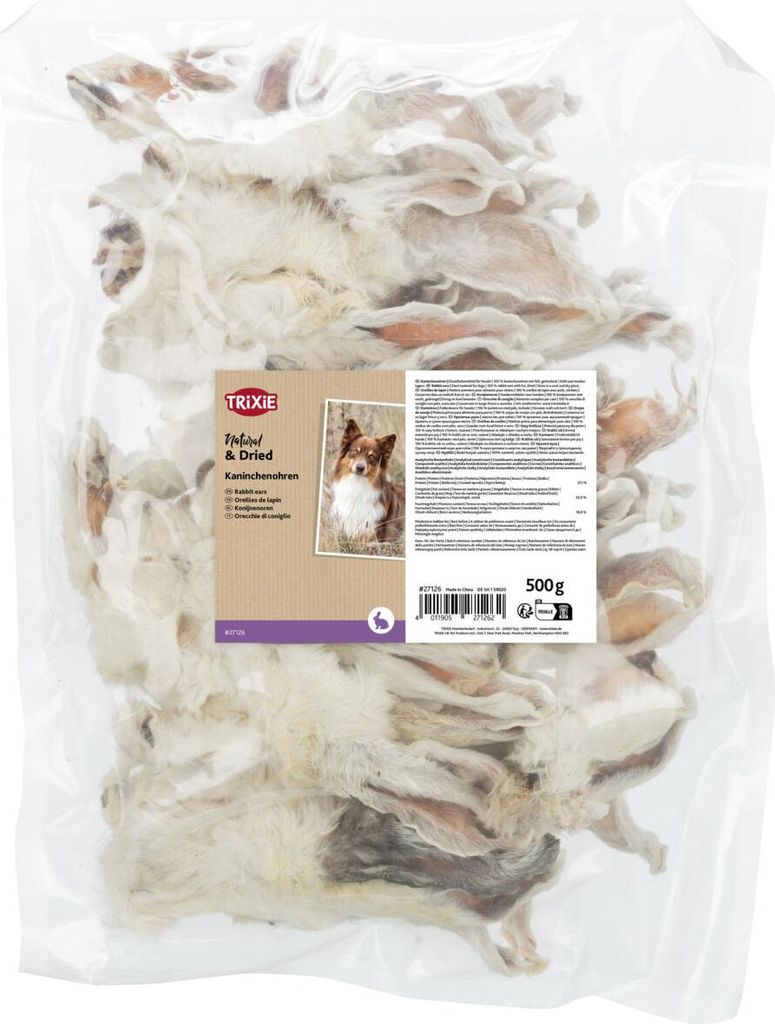 TRIXIE Kausnack Kaninchenohren mit Fell für Hunde - diverse Produktbild 
