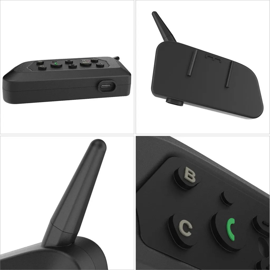 Intercom Moto Bluetooth Kit Main Libre avec Réponse Auto - Pack de 2 - 4