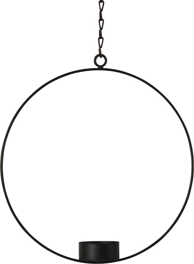 Deko-Ring m. Teelichteinsatz, schwarz, Metall - Durchmesser Produktbild 
