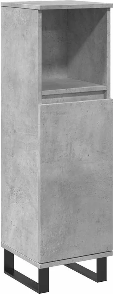 Armadietto Verticale Bagno 30x30x100 cm Grigio SYFAX™ Truciolato
