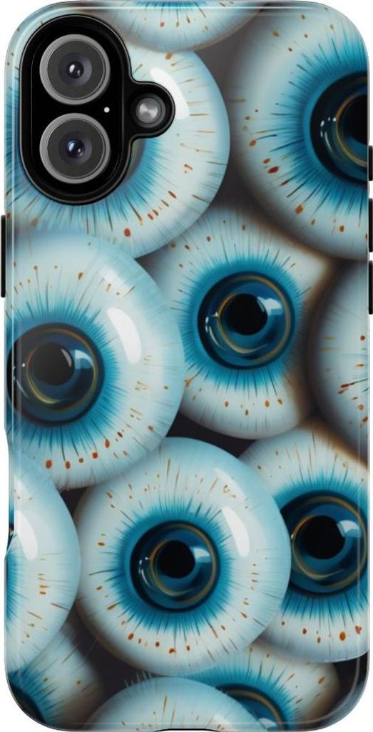 Glänzendes Design mit blauen Augen – Hülle Kompatibel mit iPhone 16 Plus