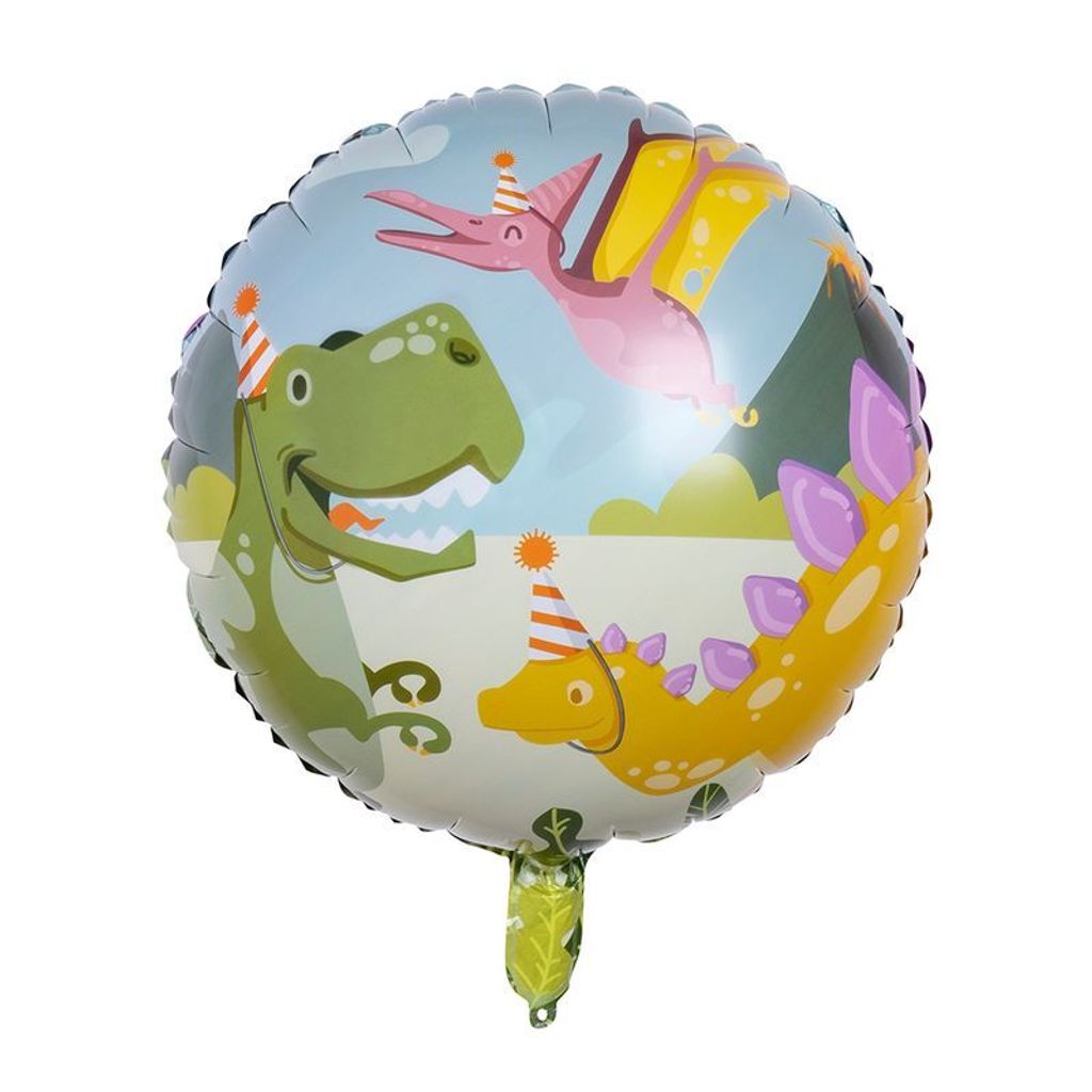 Folieballon Dino party zweiseitig (Ø 45 cm)