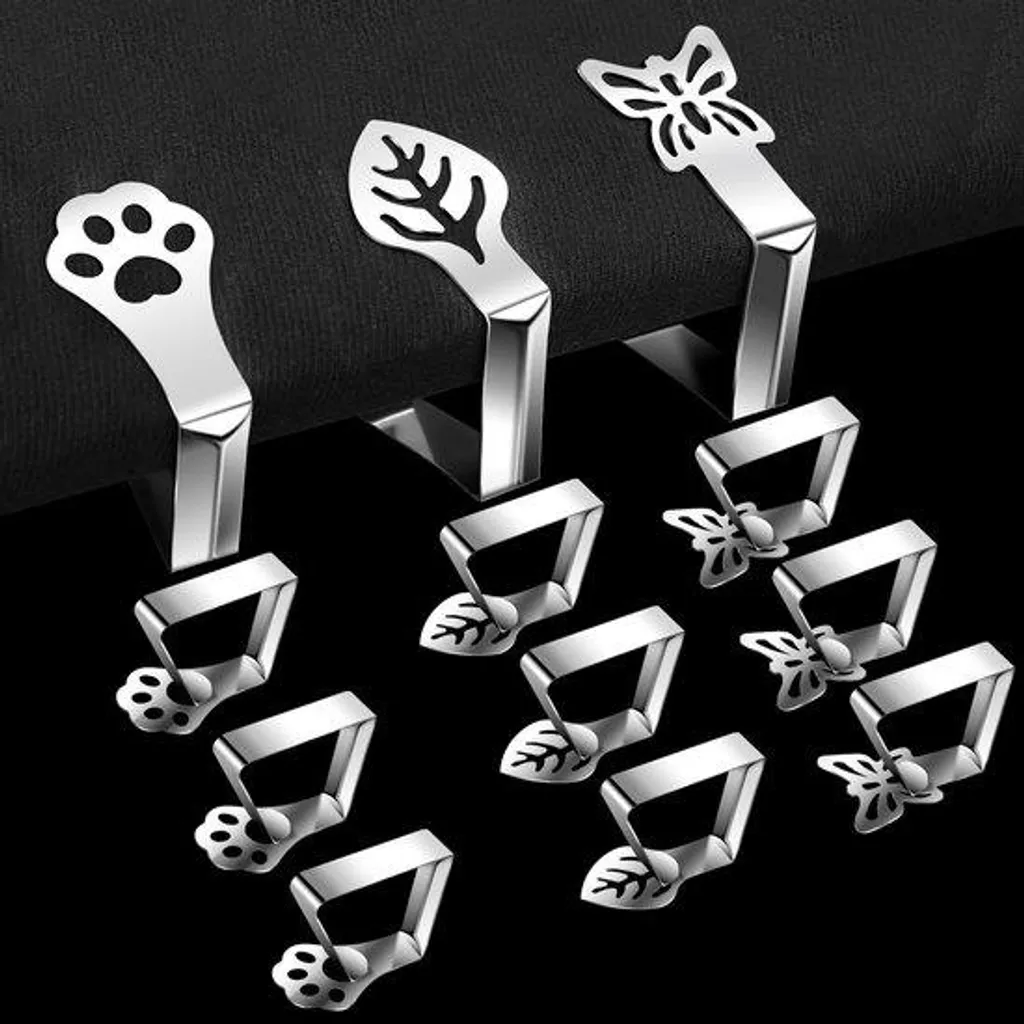 Supports de nappe anti-vent pour tables épaisses en inox lot de 12