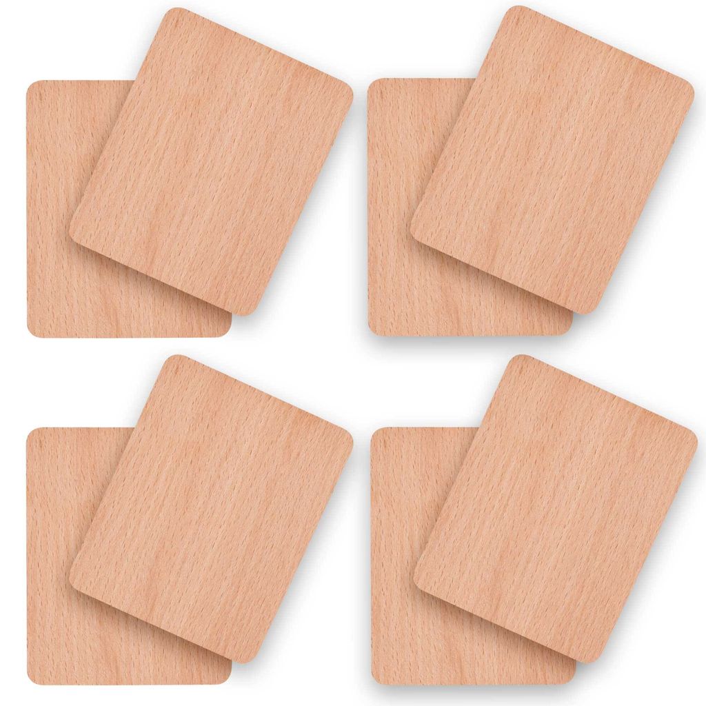 Syntrox Germany Universal Holz-Untersetzer für Raclettepfännchen 8 Stück