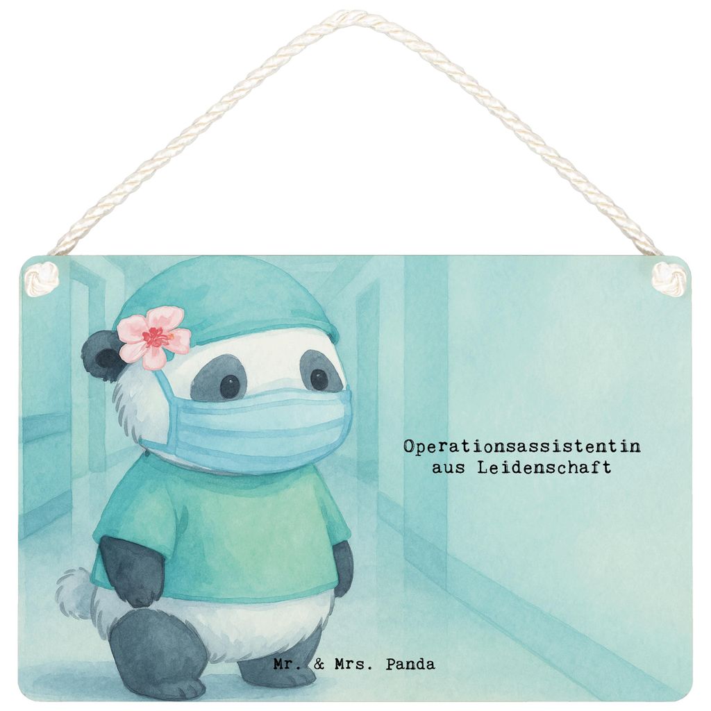 Mr. & Mrs. Panda Schild Operationsassistentin Leidenschaft Design DIN A4 - Weiß - Geschenk, Ausbildung, OTA, sprüche, Holzschild, Türschild, Spr...