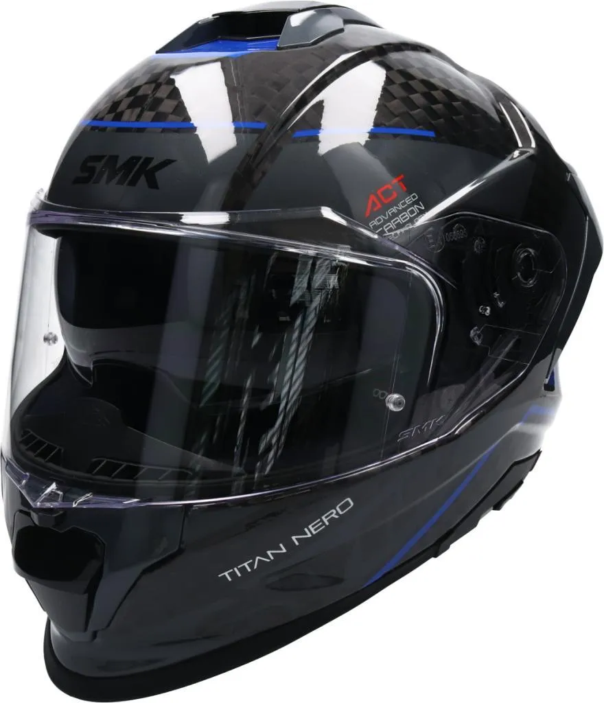 Casque intégral SMK TITAN CARBON NERO XS anti-buée et léger