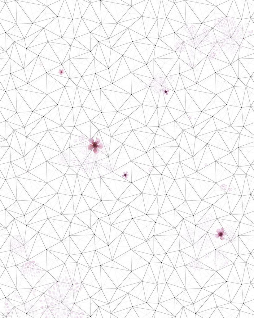 Sanders & Sanders Fototapete Kirschblüten Schwarz-Weiß und Rosa 200 x 250 cm