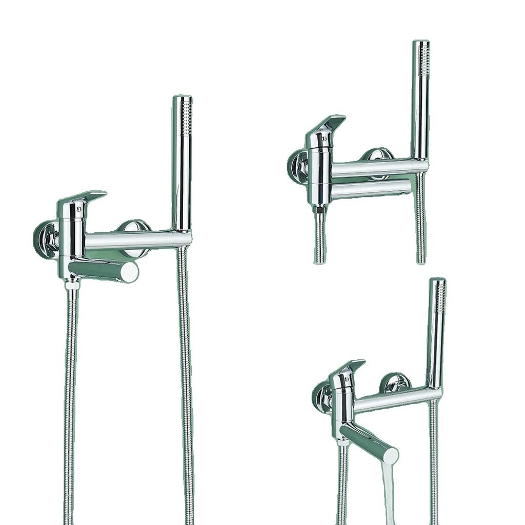 Badewannen Duschmischer, Einhandbedienung, zeitgemäßes Design mit schwenkbarem Auslauf, Chrom B1/li/ul/div