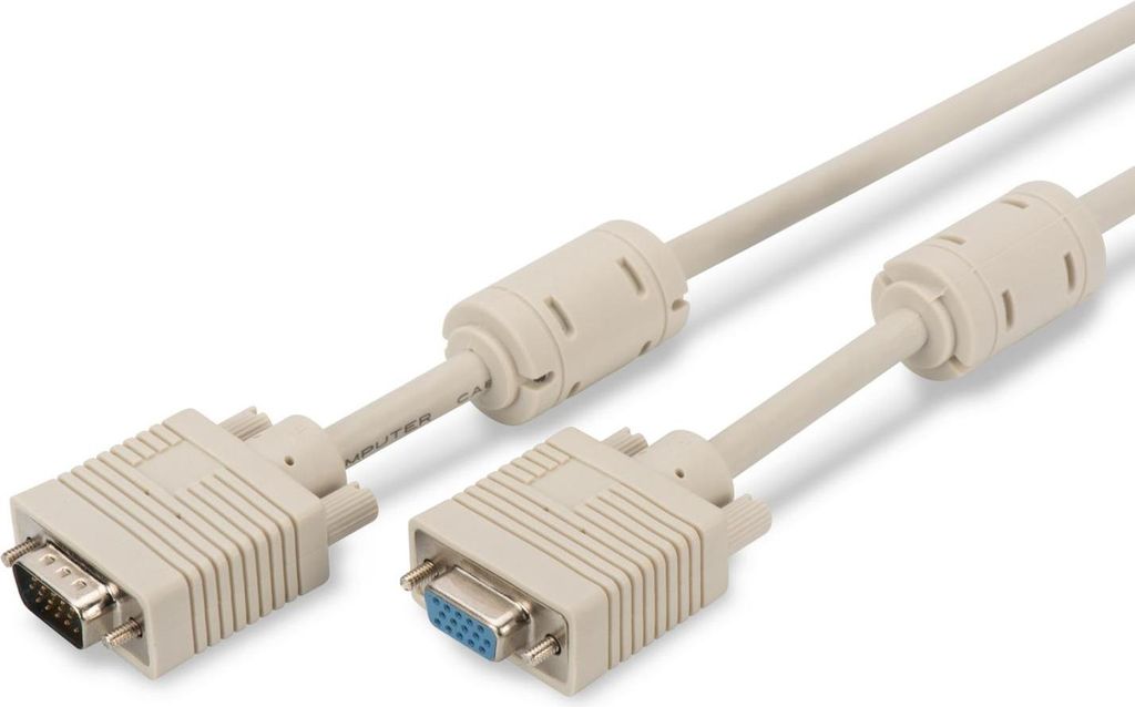 DIGITUS VGA-Monitor-Verlängerungskabel, 3m, beige