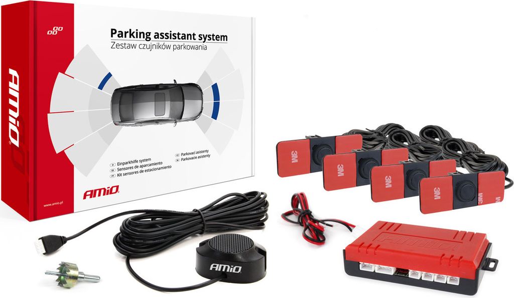AMiO 02253 Buzzer Vorne und Hinten Einparkhilfe 4 Sensoren Produktbild 