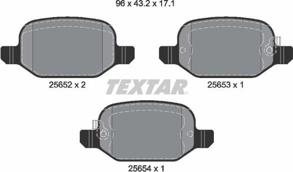 TEXTAR 2565201 Bremsbelagsatz, Scheibenbremse OE 77366456 kompatibel mit 500L