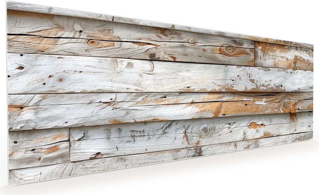 Küchenrückwand Spritzschutz Glas mit Motiv Verwittertes Holz Brettpanel 40 x 40 cm