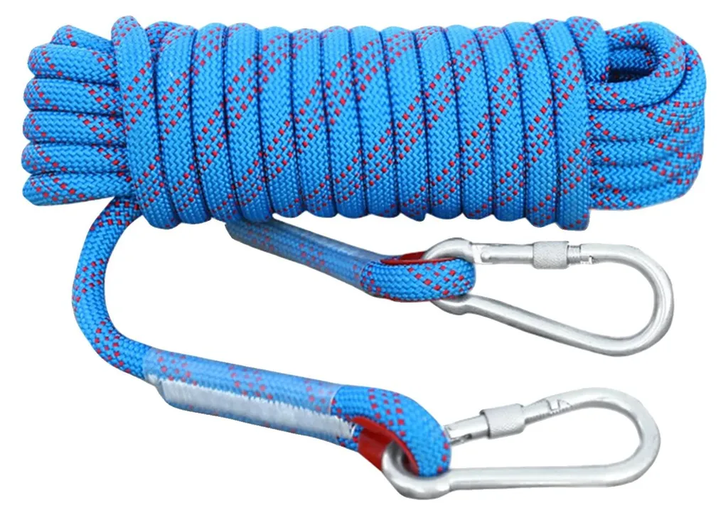 Corde de descente en rappel statique 30m en nylon bleu haute densité