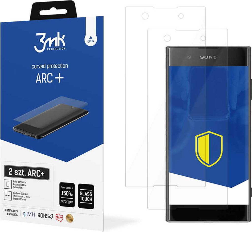 3mk Display Schutzfolie ARC+ für Sony Xperia XA1 Plus 0,17mm Self-Heal (2 Stück)