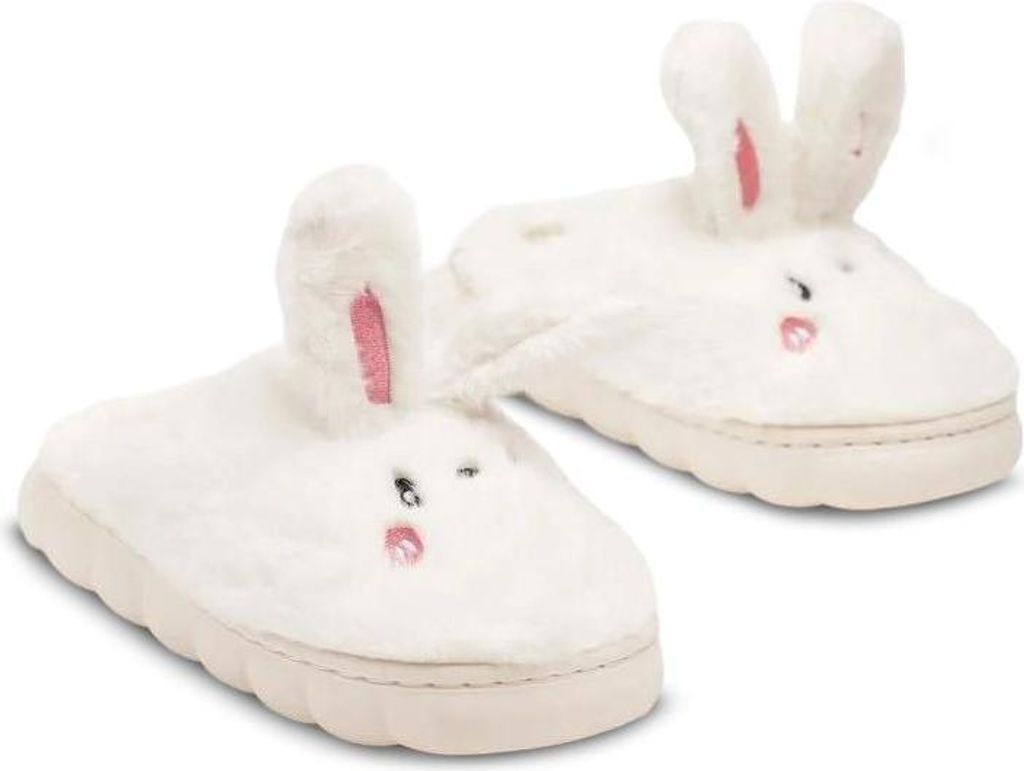 Damen Hausschuhe SlipOn Pantoffeln Plüsch Isoliert Slipper Riano Weiß Gr.38/39