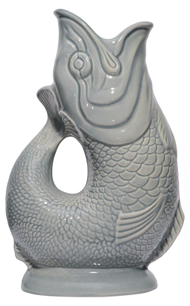 Gluckigluck Wasserkaraffe mit Gluckergeräusch, handgefertigt, ikonisches Design, Farbe:Dunkelgrau, Fassungsvermögen:1,2 L