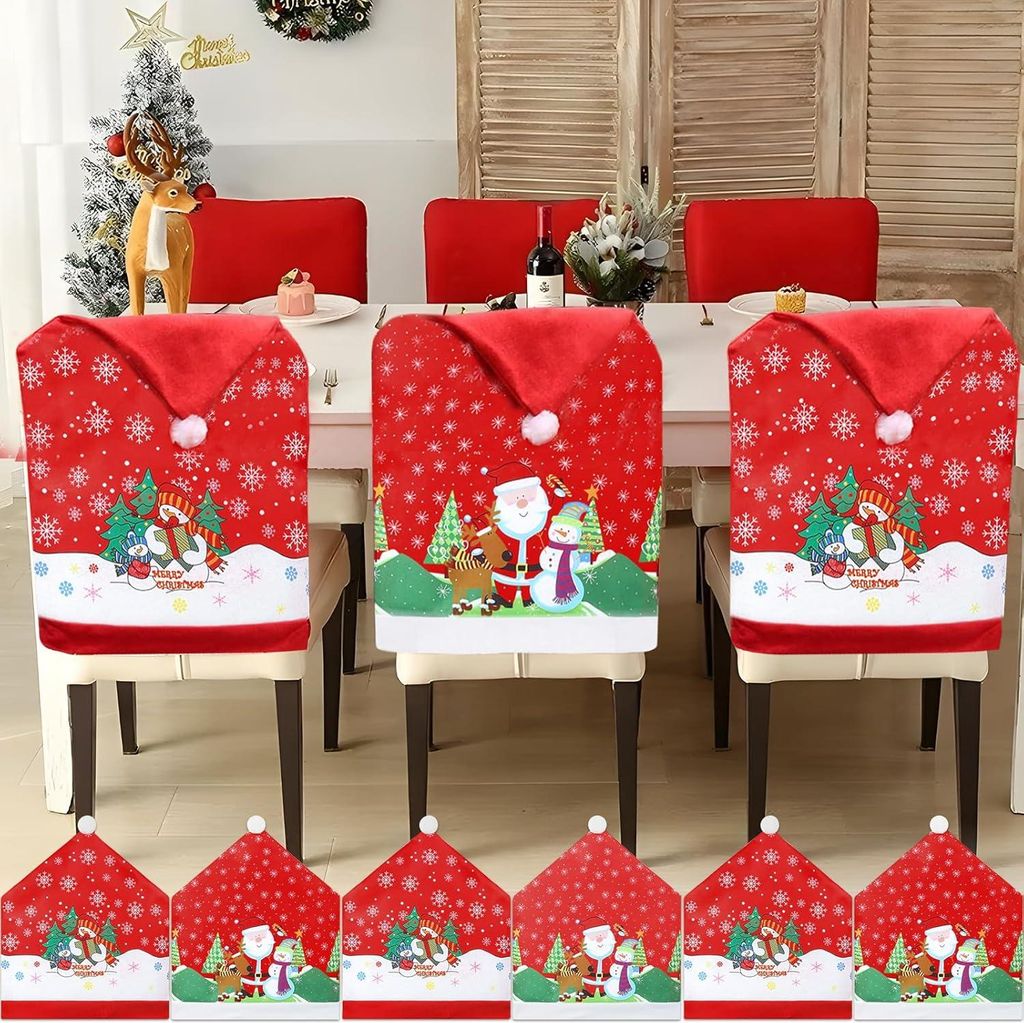Stuhlhussen Weihnachten 6er Set, Stuhlhusse Weihnachten 60 Produktbild 