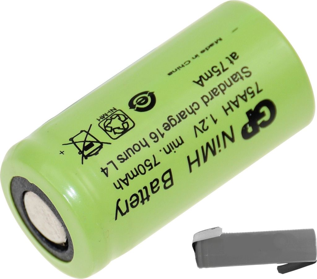 GP Akku 2/3 AA 1,2V / 750mAh GP75AAH NiMh Lötfahne Z