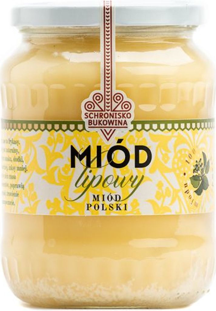 Miód lipowy duży 700ml/1kg - Schronisko Bukowina Zdjęcie produktu 