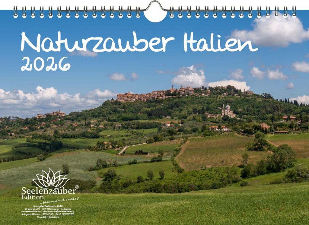 Naturzauber Italien DIN A4 Kalender für 2026 Rom Urlaub Strand Meer