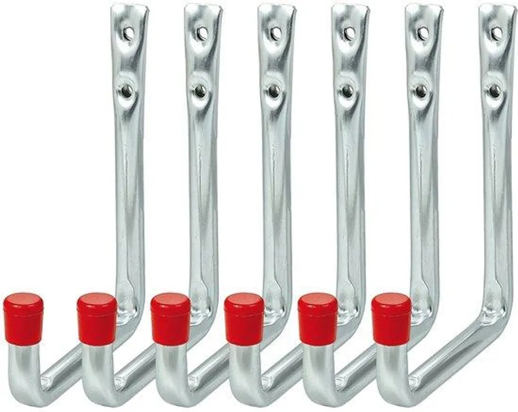 Crochet de Garage Mural en Acier Noir - Lot de 6 Supports Robustes 25kg