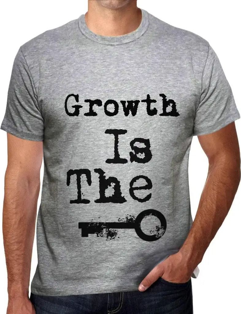 Herren Grafik T-Shirt Wachstum ist der Schlüssel – Growth Is The Key – Öko-Verantwortlich Vintage Jahrgang Kurzarm Lustige Druck Geburtstag G...