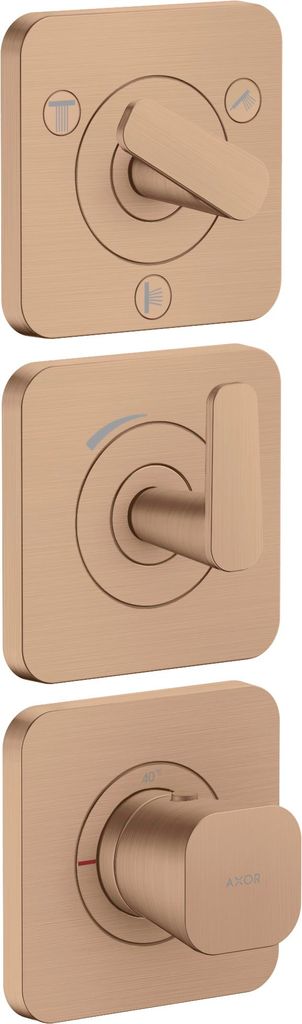 hansgrohe AXOR Citterio C Thermostatmodul 380/120 Unterputzmodell mit Rosetten für 3 Verbraucher, 49710310