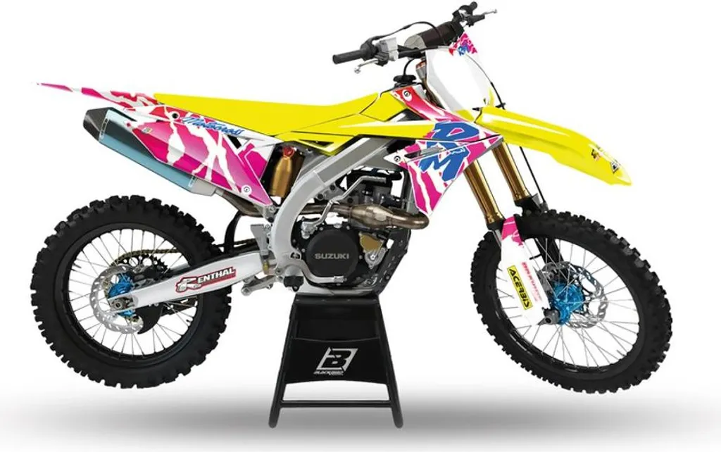 Kit déco Blackbird Retro Graphic adaptable Suzuki RMZ 250 450 jaune