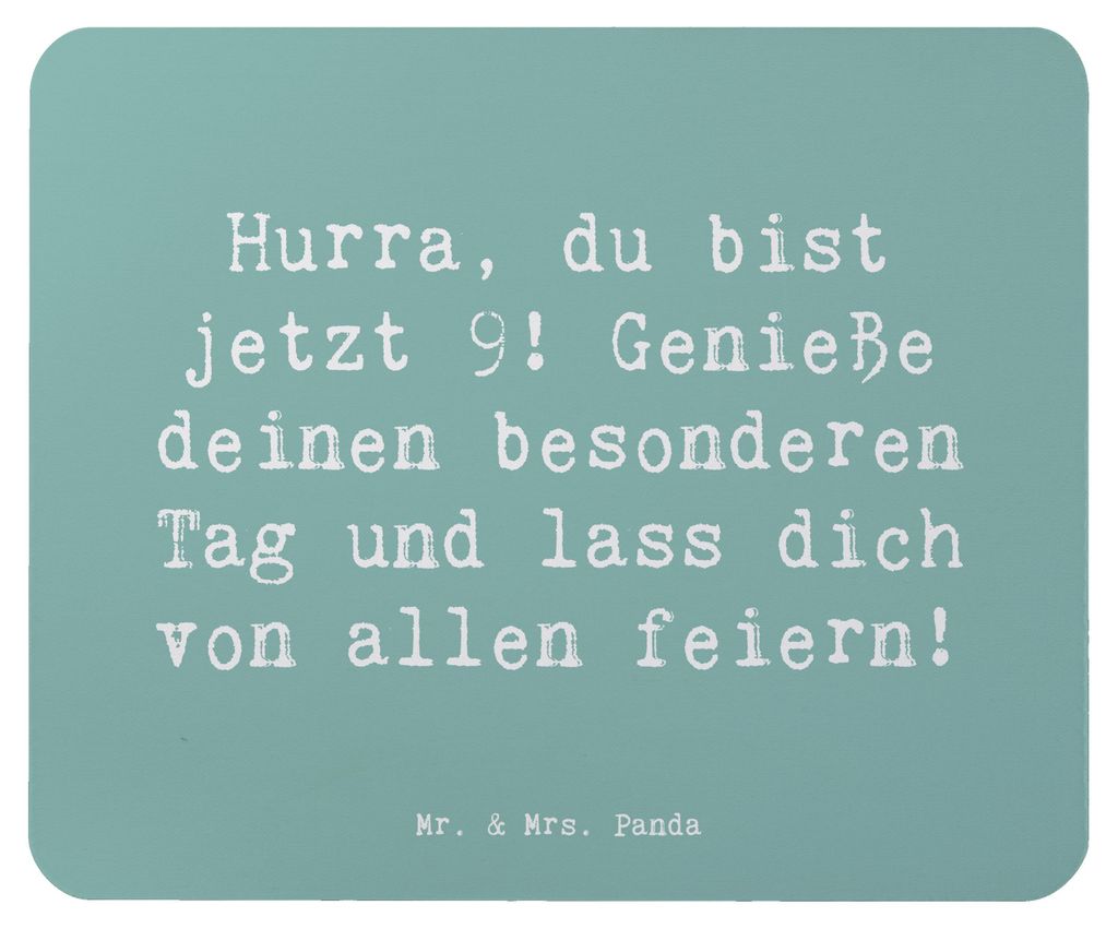 Mr. & Mrs. Panda Mauspad Spruch 9. Geburtstag Freude - Meeresbrise - Geschenk, Mousepad, Feier, Happy Birthday, mousematte, 9 Jahre, Glückwunsch, ...