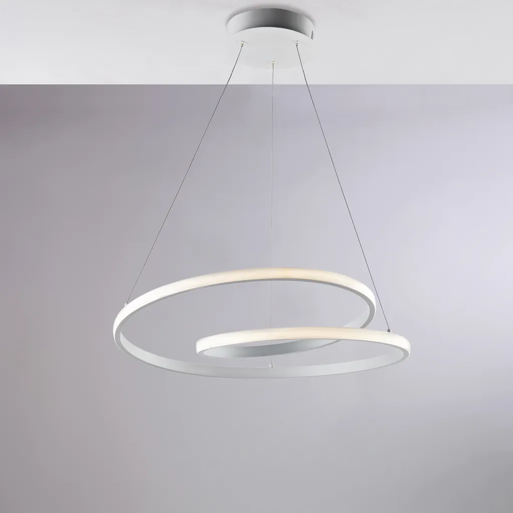 Suspension LED Malena d.50 cm métal blanc avec télécommande CCT