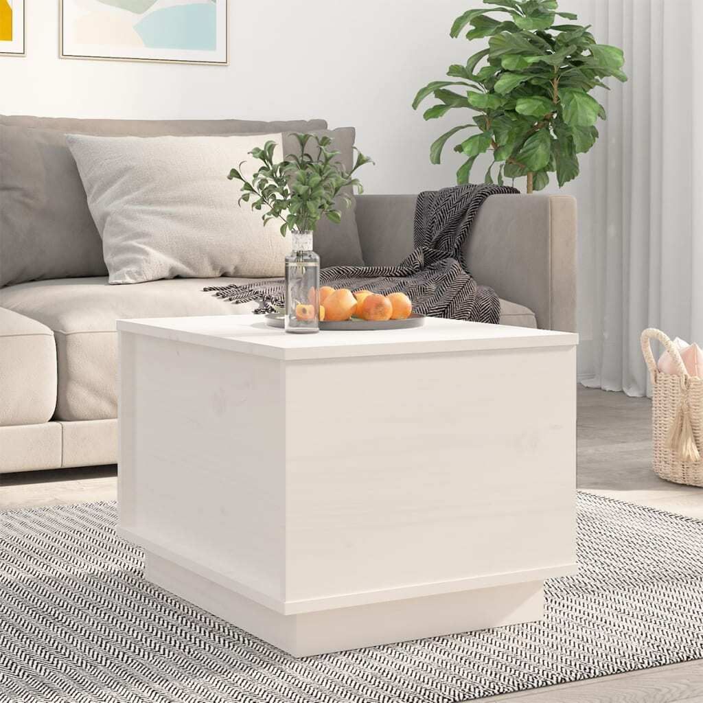 "2026 Promotion" Couchtisch Wohnzimmer - Kaffeetisch - Weiß - 40x50x35 cm Massivholz Kiefer - Sofatisch CC27688
