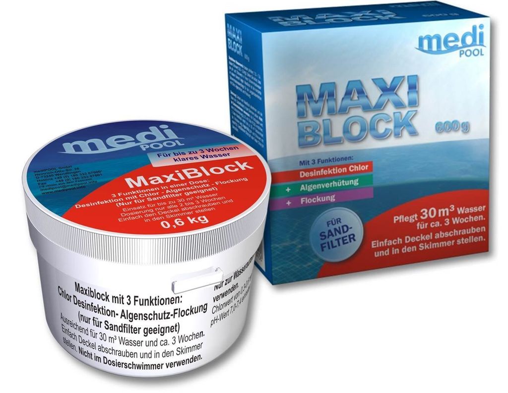 mediPOOL Maxiblock 1 x 600 g blok s dlhodobým uvoľňovaním Obrázok produktu 