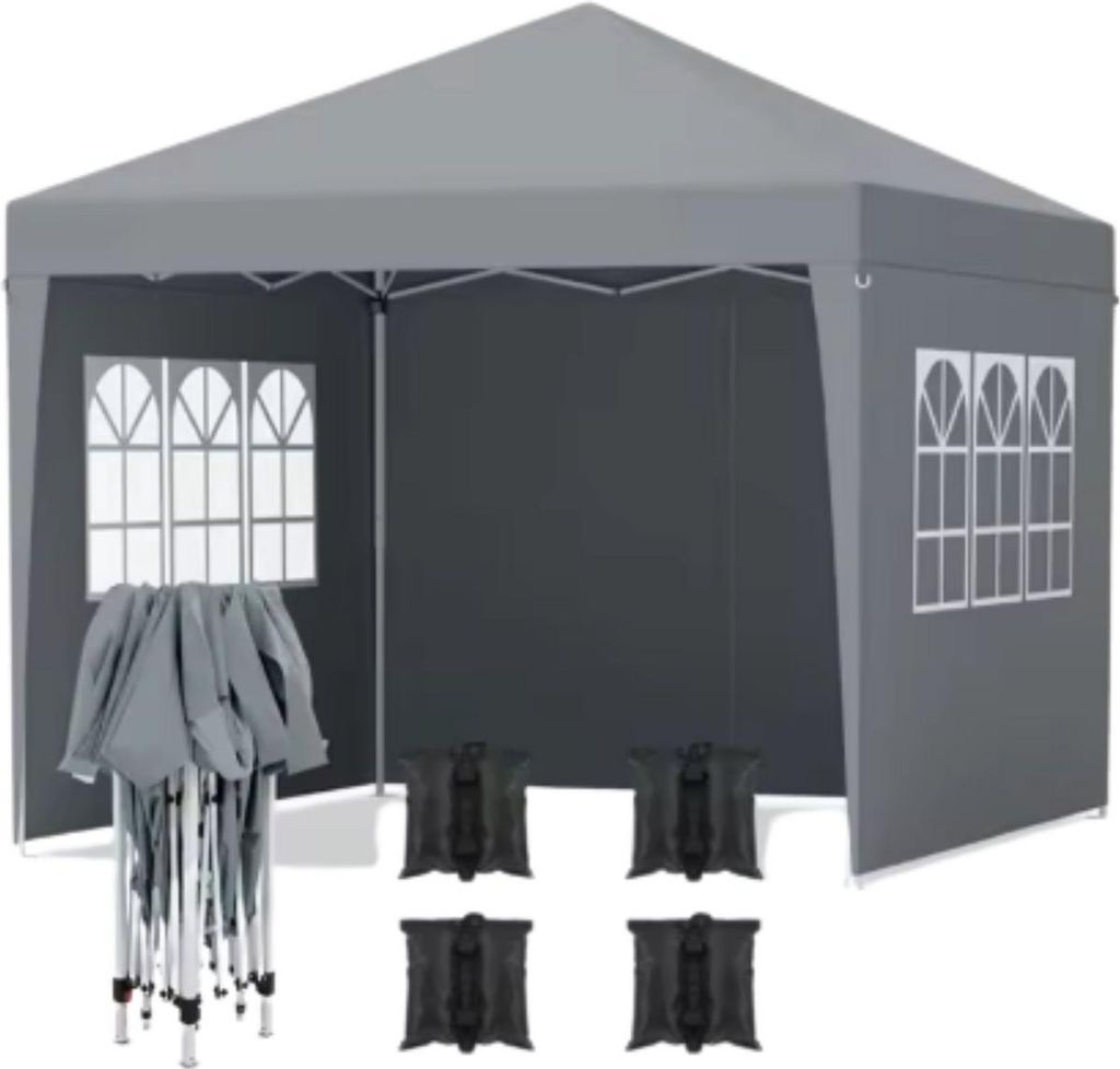 Partyzelt mit Seitenteilen – 300x300 cm – Faltpavillon – Wasserdicht & UV-Schutz – Höhenverstellbar – Outdoor & Garten – Easy-Up