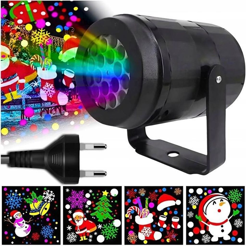 Weihnachts Projektor Led Rgb Aussen Innen IP65 Laser Effekt Schneeflocken Santa Muster Garten Haus Wand 3-5M 360 Grad